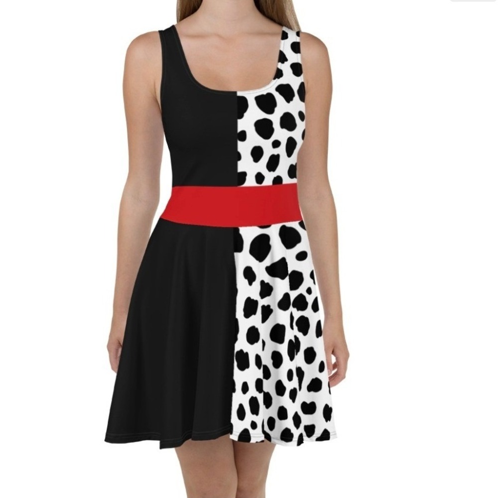 Spirit‎ West Designs Cruella De Vil Skater Dress 101 Dalmatians Costume Sz XL